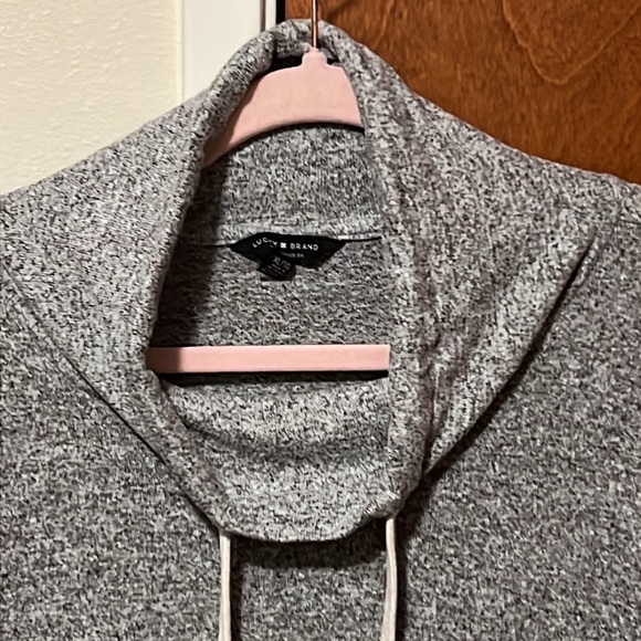 Lucky Brand gray cowl neck sweater-EUC - Picture 3 of 8